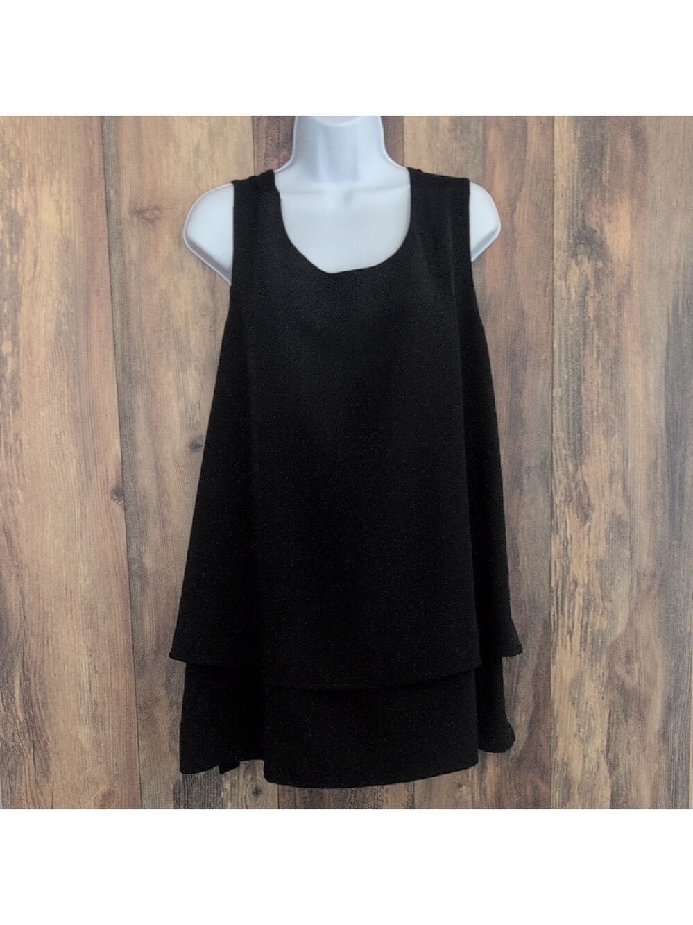 DG2 by Diane Gilman Black Layered Tank Top 2X              C141